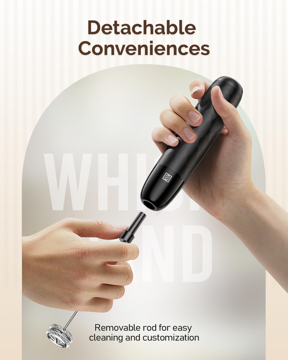 Rechargeable Milk Frother with Detachable Wand S54090