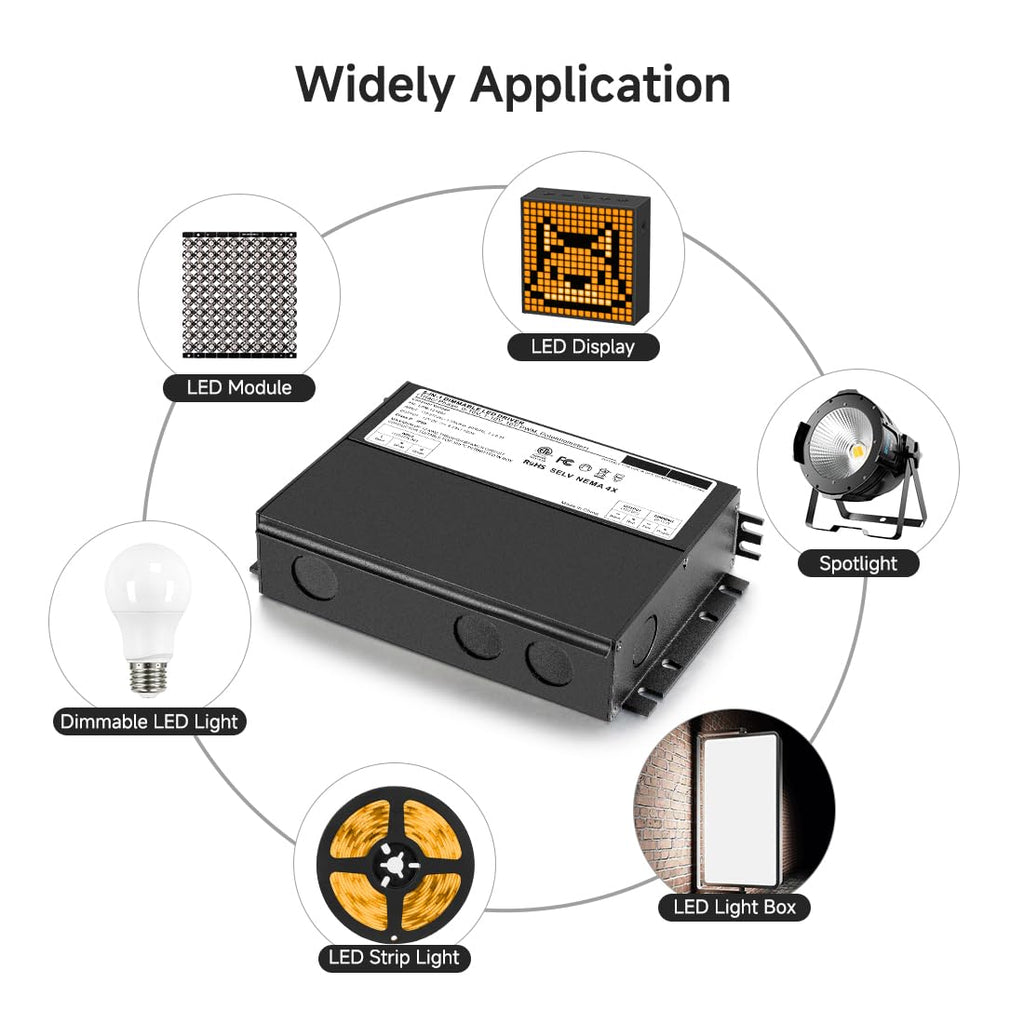 200W Dimmable LED Driver Power Supply 24VDC Transformer J8272