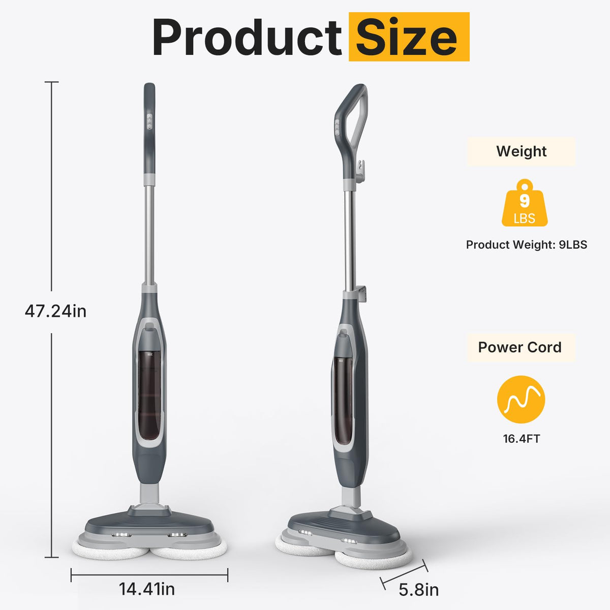 Dual Rotating Scrub & Steam Mop I880132