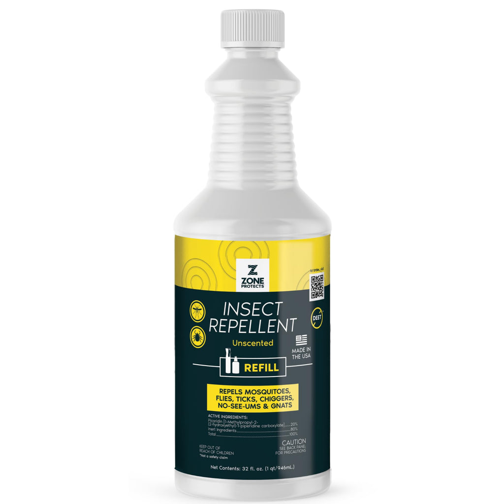Picaridin Insect Repellent Refill, 32oz, 12-Hour DEET-Free Unscented Spray N12998
