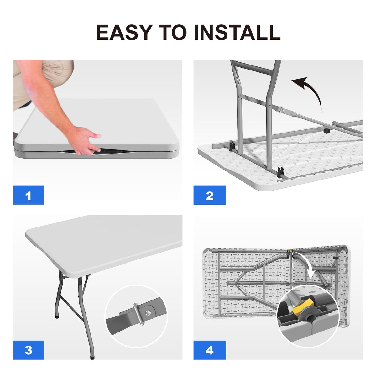 6FT White Folding Table E407