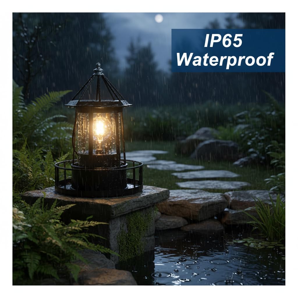 Solar Lighthouse Lamp IP65 Waterproof Outdoor Solar Light W735