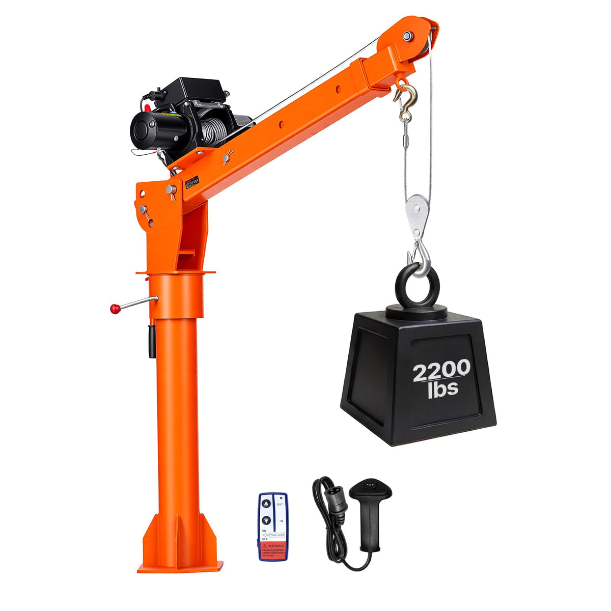 Electric Truck Crane with 12V Electric Winch and 360° Rotating Telescopic Boom G12191