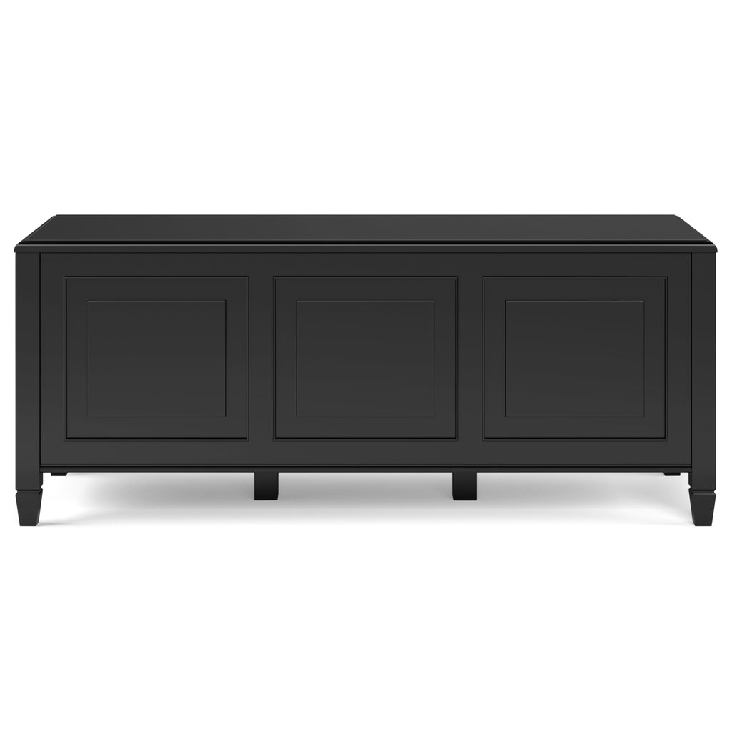 Black Solid Wood Trunk Bench J5864