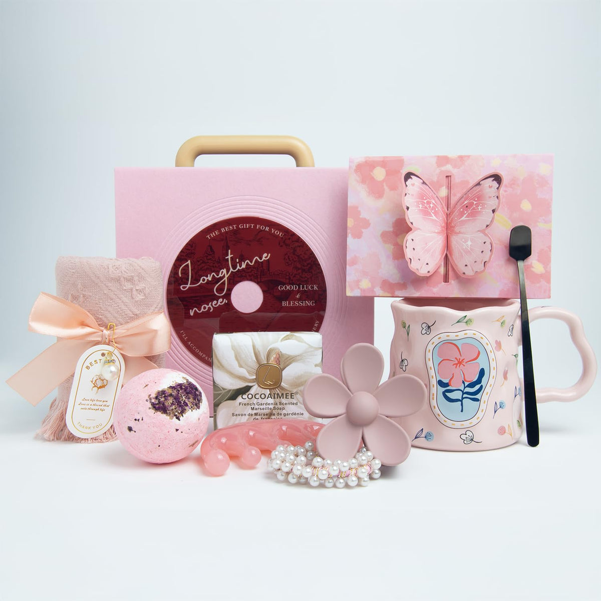 Pink Flannelette Gift Box with Coffee Mug H7826