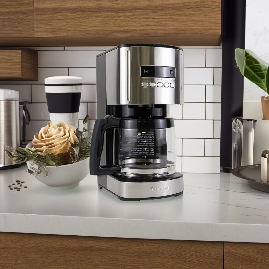 Programmable Drip Coffee Maker with Glass Pot, 12 Cup Black P6219