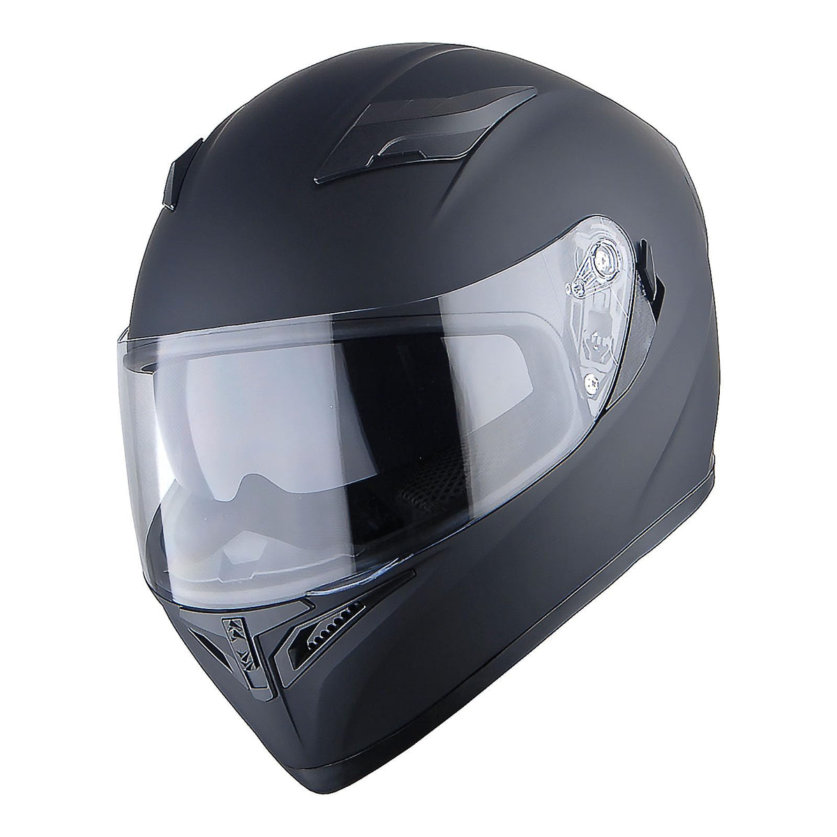 Full Face Motorcycle Helmet with LED Tail Light Matt Black S757127