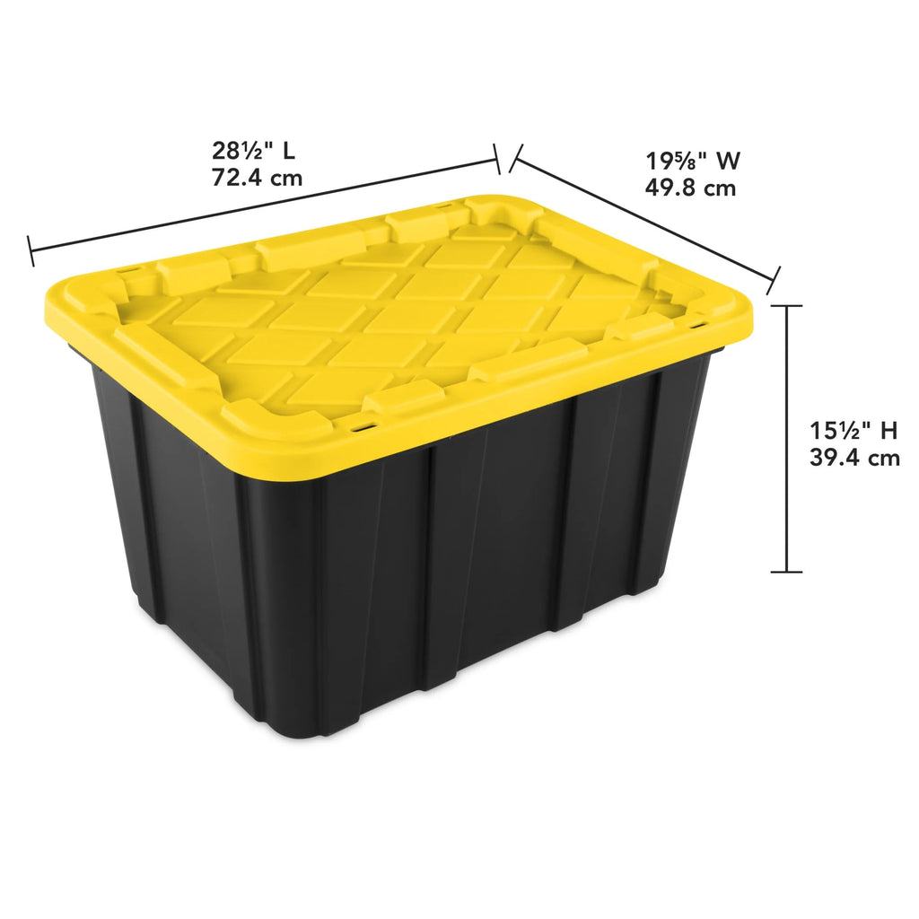 6 Pack 27 Gallon Heavy Duty Plastic Storage Bins with Lids J77187