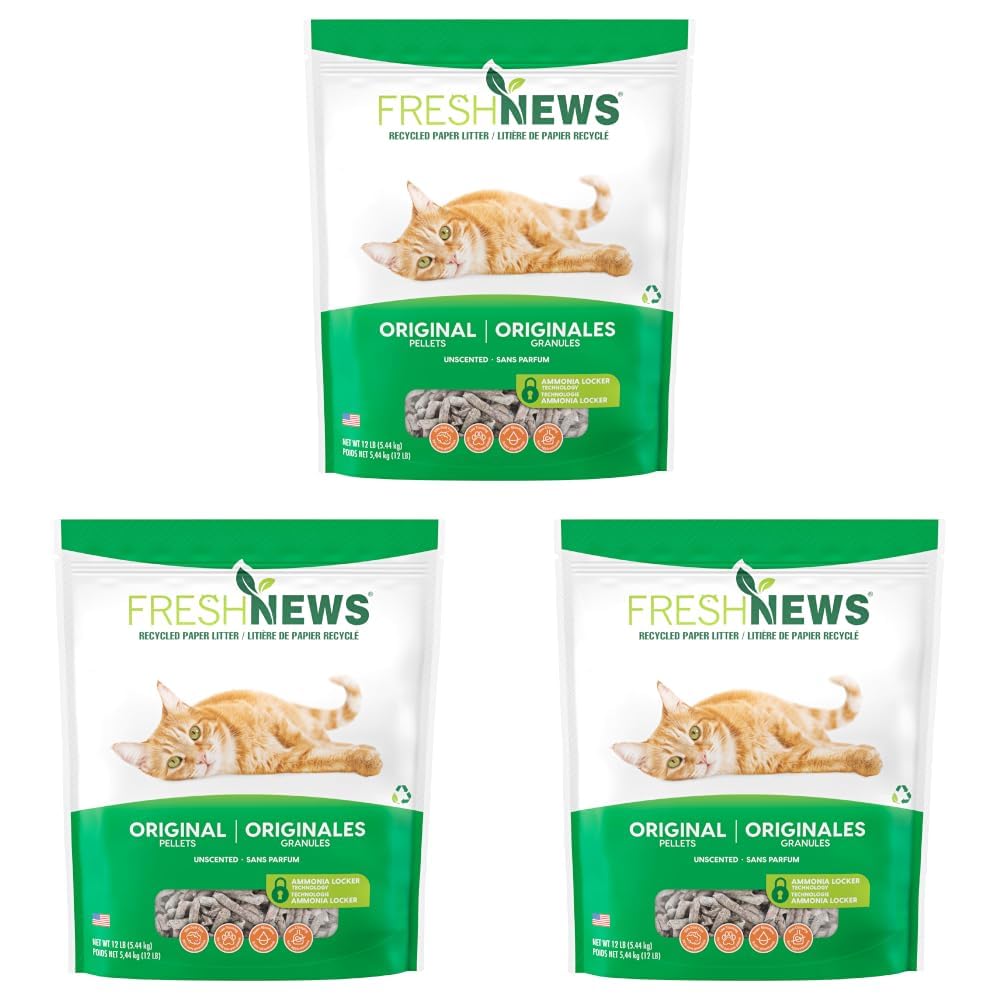 Recycled Paper Cat Litter, 12 Pound, Non-Clumping, Unscented P38082