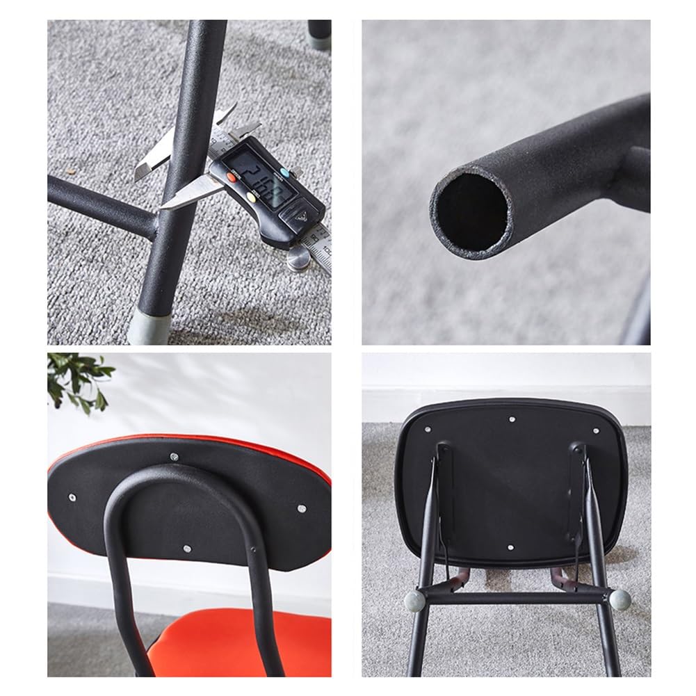 Folding Bar Stool with Backrest, 18 Inch Portable Stool with Footrest, Steel Frame Legs, Black S219542