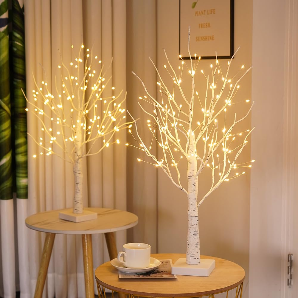 24" 2FT White Birch Tree with 144 LED Lights C811750