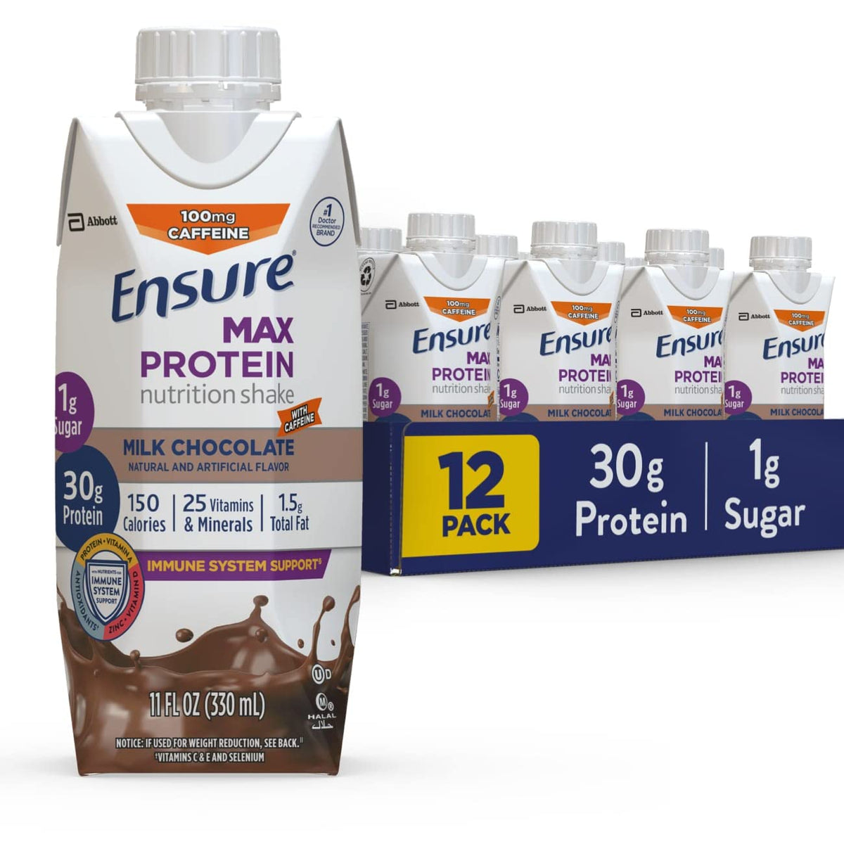 30g Protein Chocolate Nutrition Shake 11 Fl Oz (Pack of 12) Y286778