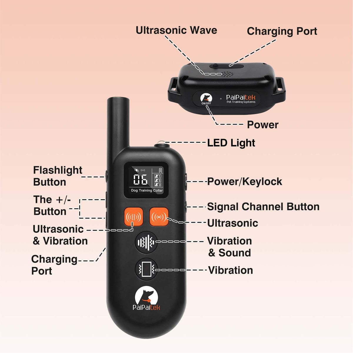 Vibrating Dog Training Collar with Remote O770482