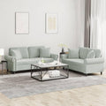 Light Gray Velvet 2 Piece Sofa Set with Throw Pillows X488403