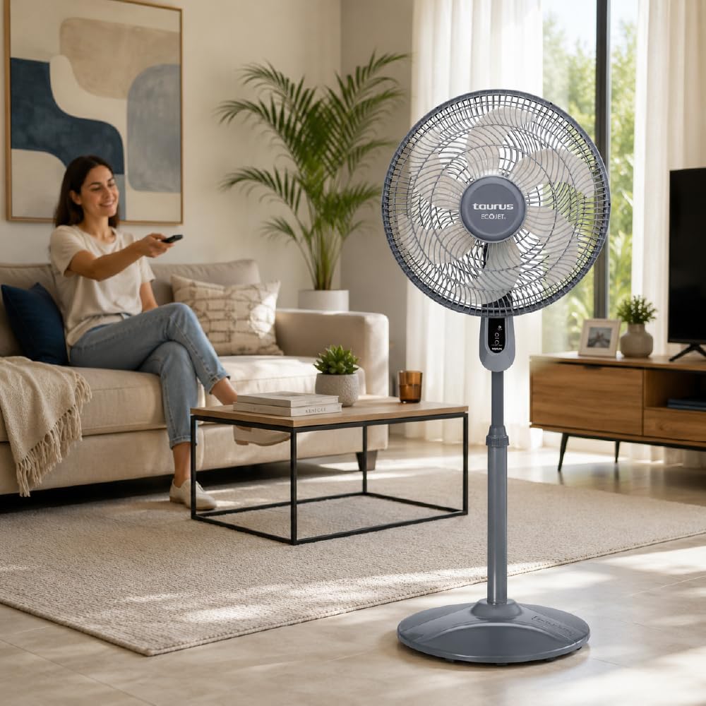 16” Pedestal Fan with Remote, Oscillating Standing Fan N77327