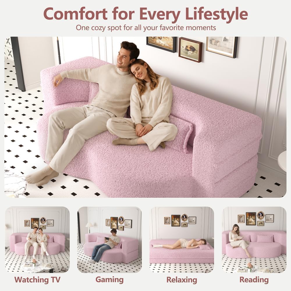 Dark Grey Convertible Futon Sofa Bed O645
