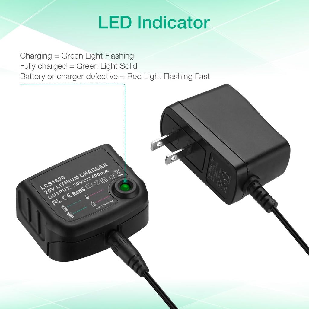 2 Pack 20V MAX 3.0Ah Replacement Battery with Charger J7827