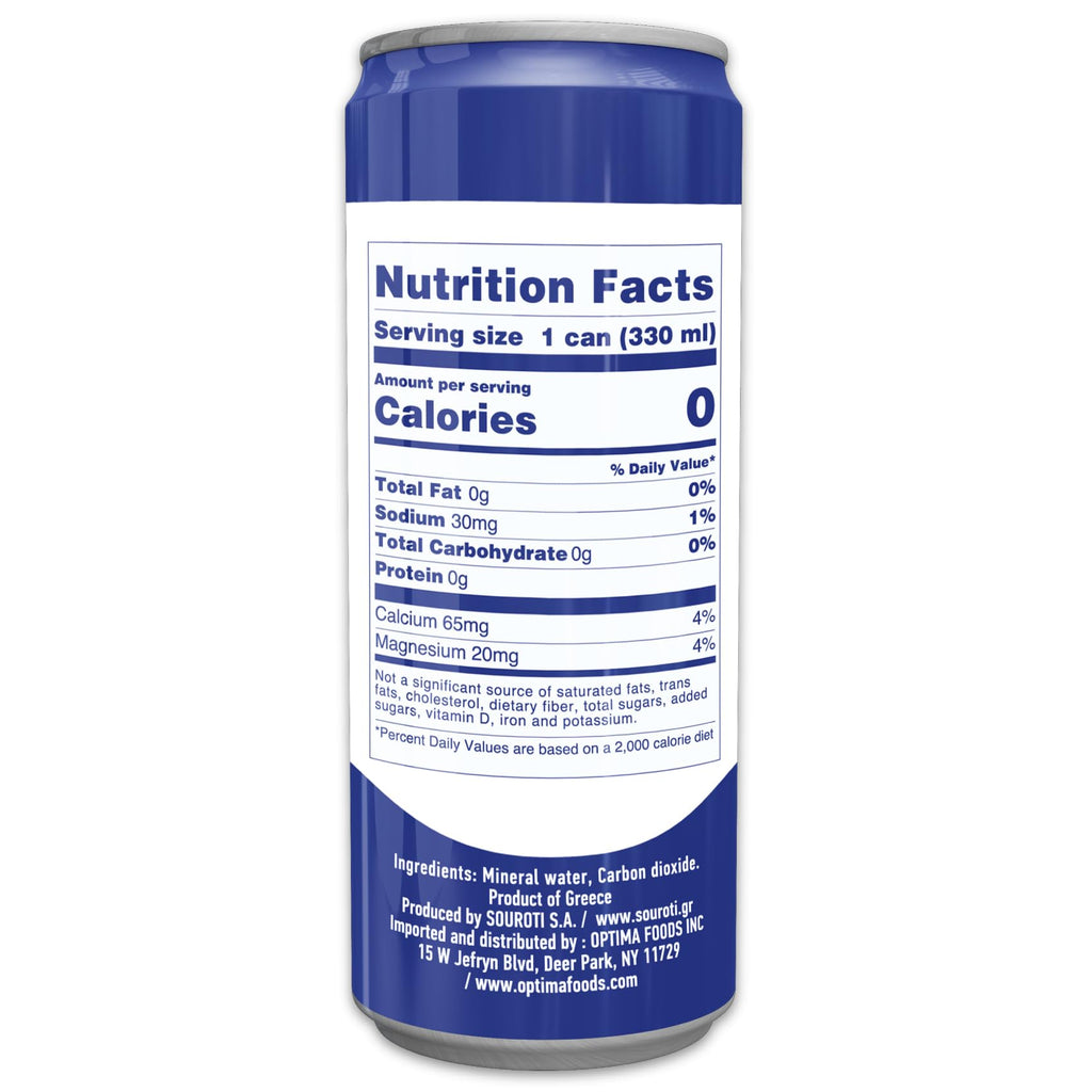 Unflavored Carbonated Mineral Water 6-Pack 330ml Tins U107637