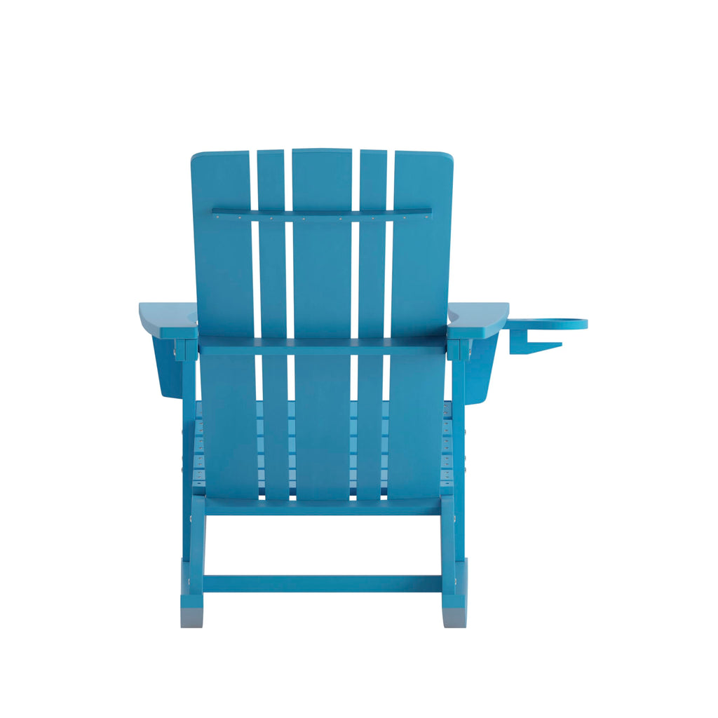 Blue Weather Resistant Poly Resin Adirondack Rocking Chair M2075
