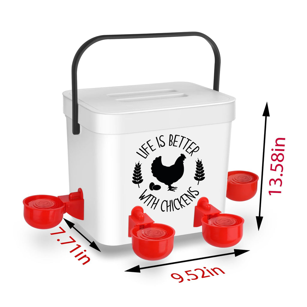 Chicken Waterer with 4 Water Cups 2 Gallon V5435