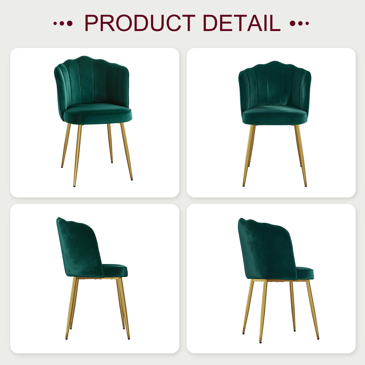 Velvet Dining Chairs Set of 2 Green P3399
