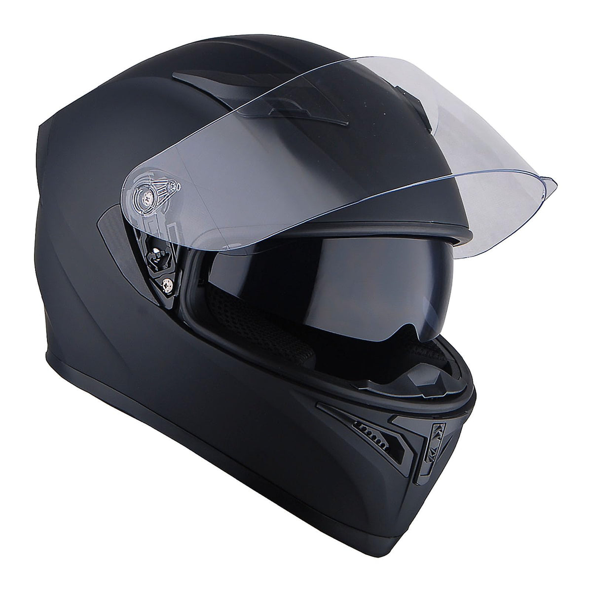 Full Face Motorcycle Helmet with LED Tail Light Matt Black S757127