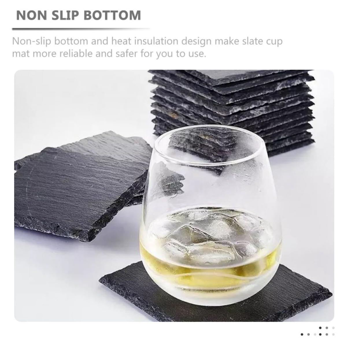 12pcs Natural Stone Square Coasters Set W792