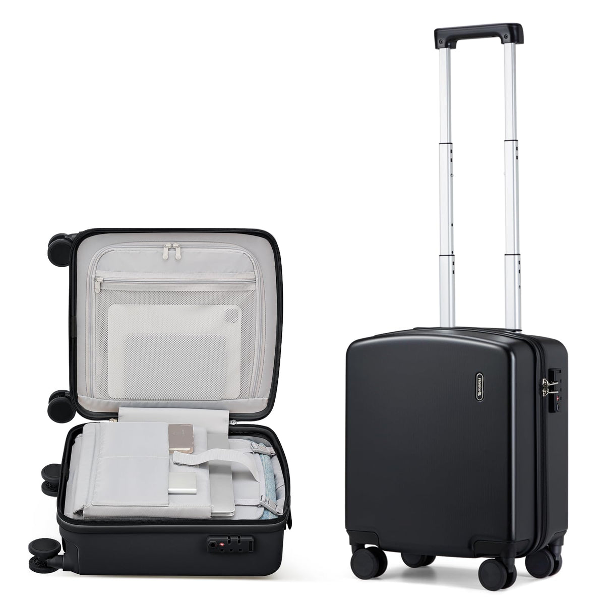 16 Inch Underseat Hard Shell Carry On Luggage with TSA Lock O618