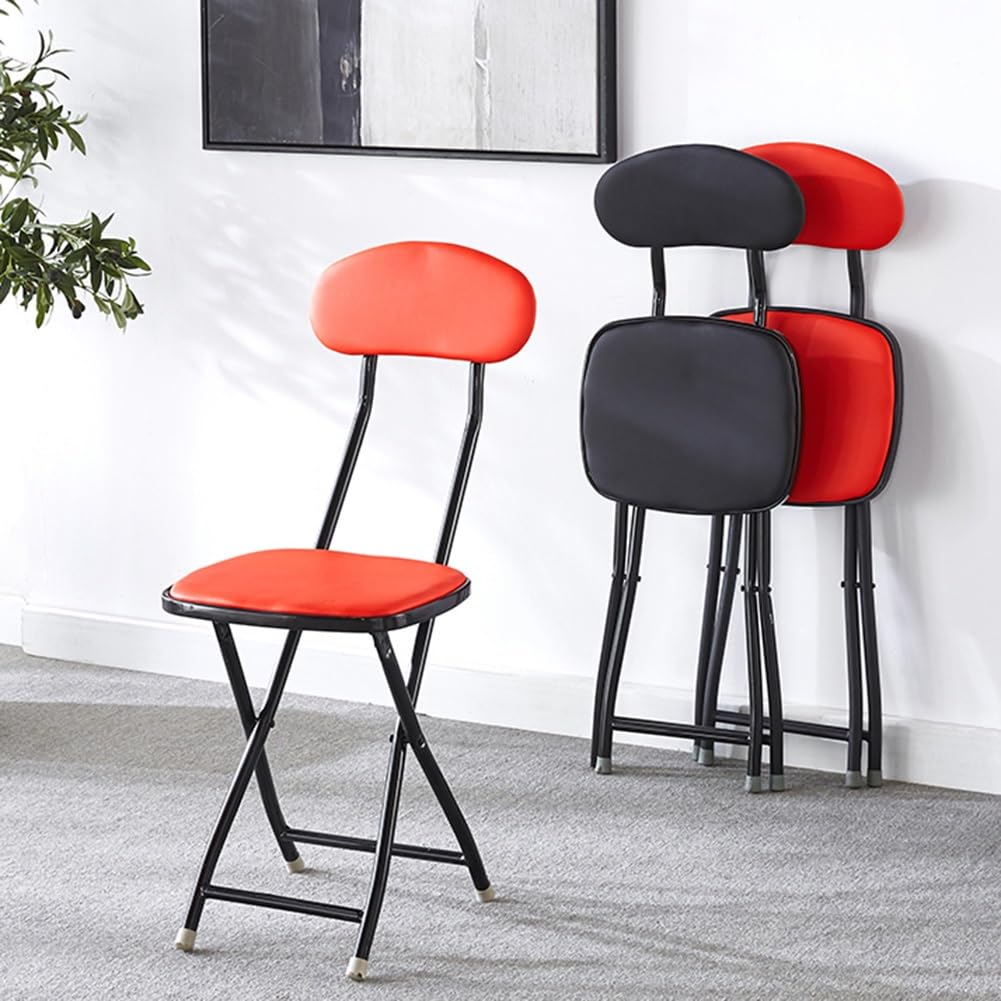 Folding Bar Stool with Backrest, 18 Inch Portable Stool with Footrest, Steel Frame Legs, Black S219542