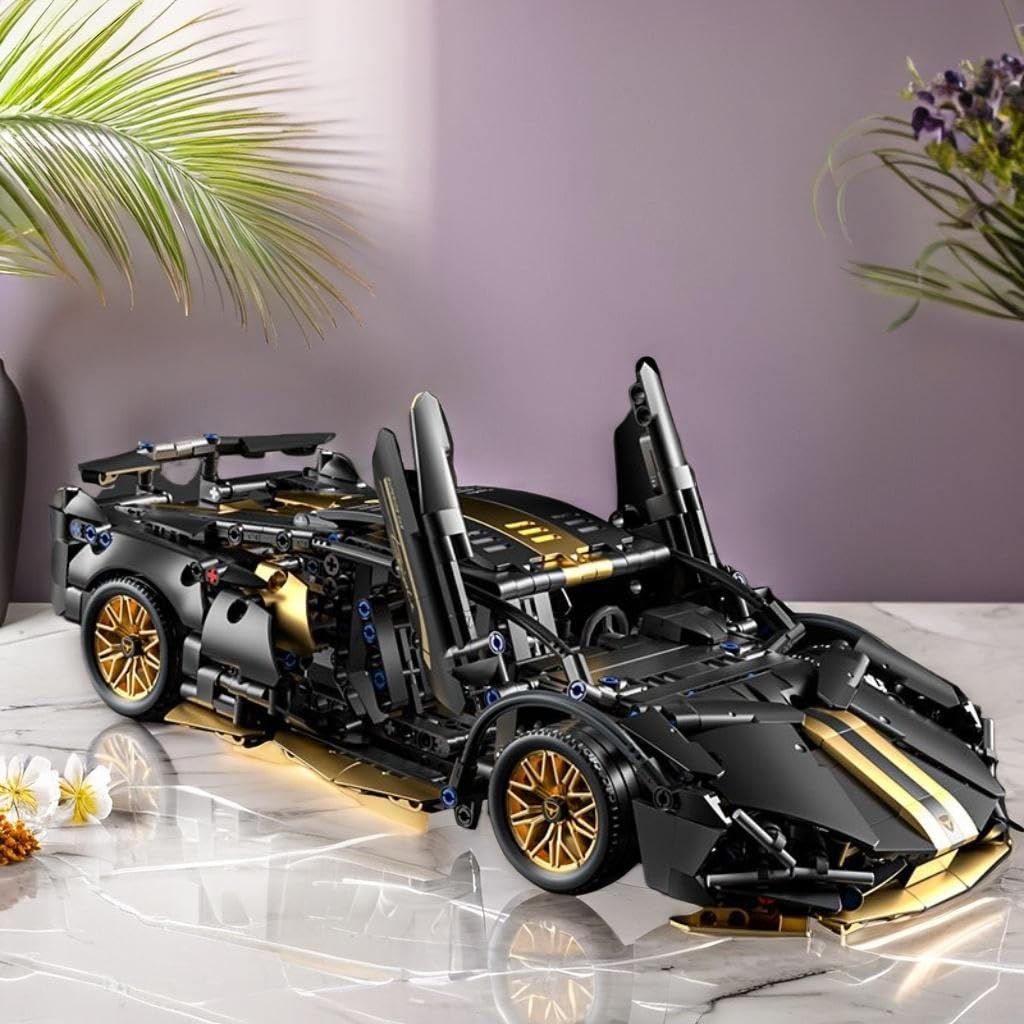 Black 1:14 Race Car Building Block Set H3236