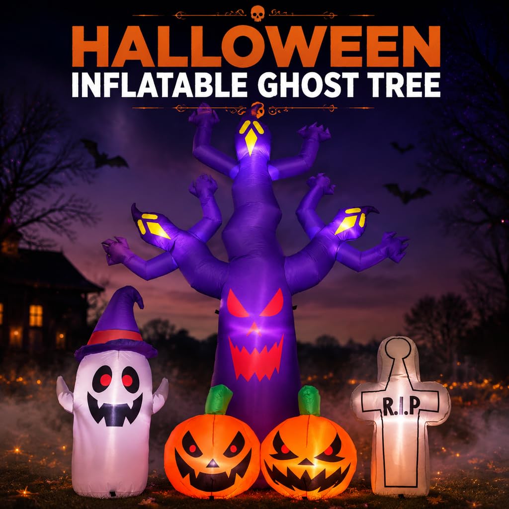 8FT Halloween Inflatables Tree with LEDs H9156