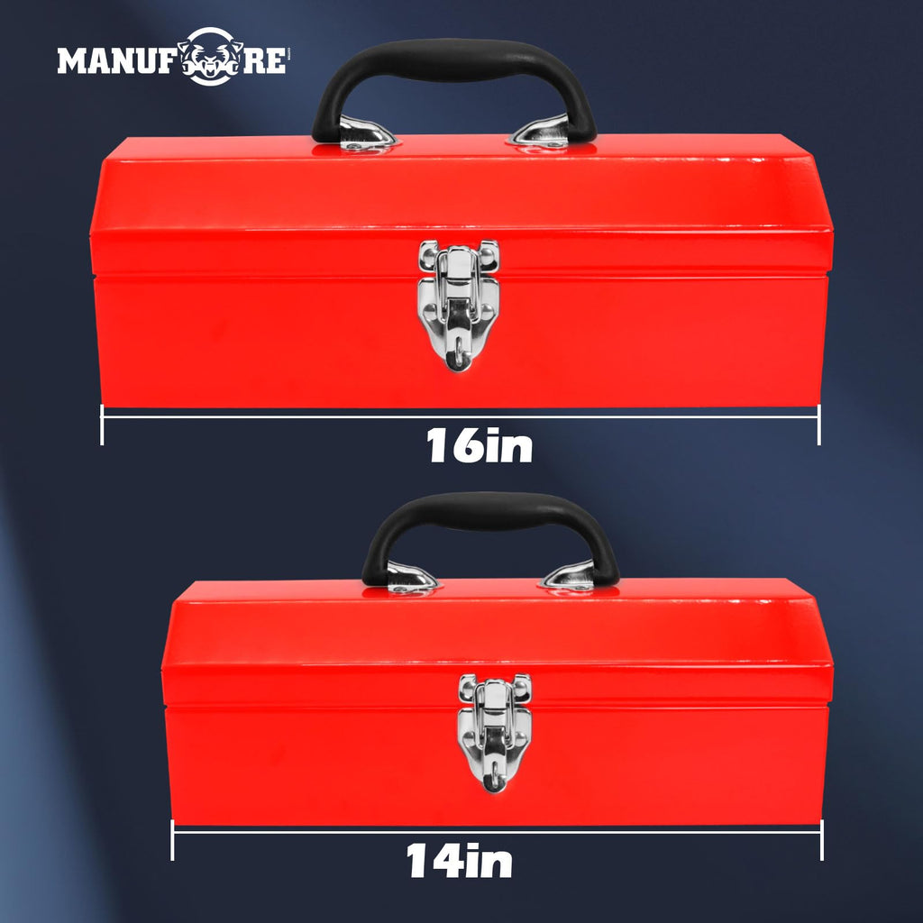 14" Metal Tool Box with Carry Handle B435832
