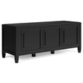 Black Solid Wood Trunk Bench J5864