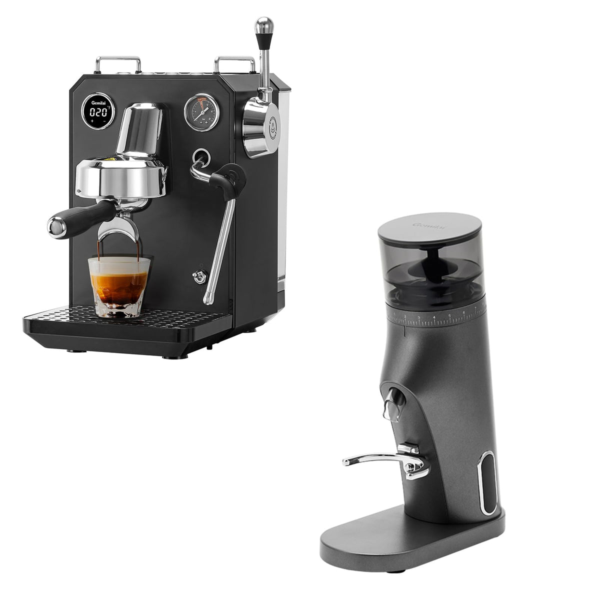 1500W Espresso Machine and Coffee Grinder Bundle with Milk Frother, Black S453946