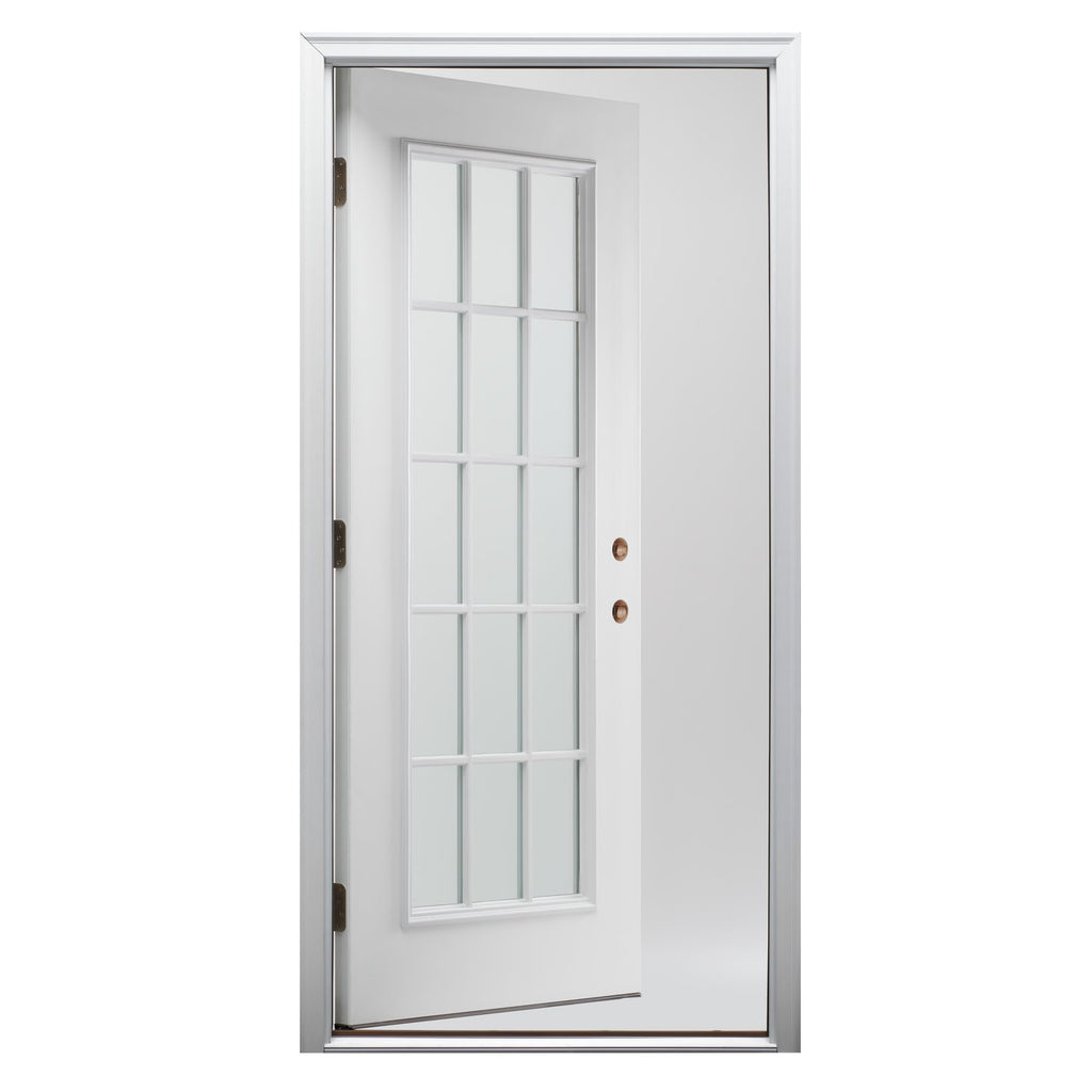 Steel Primed Left Hand In-Swing 15 Lite Clear Glass Front Door H9686