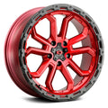20x9 5x5 Red Wheel Rim J3097