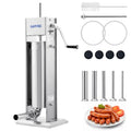 3L Stainless Steel Manual Sausage Stuffer with 5 Filling Tubes S16533