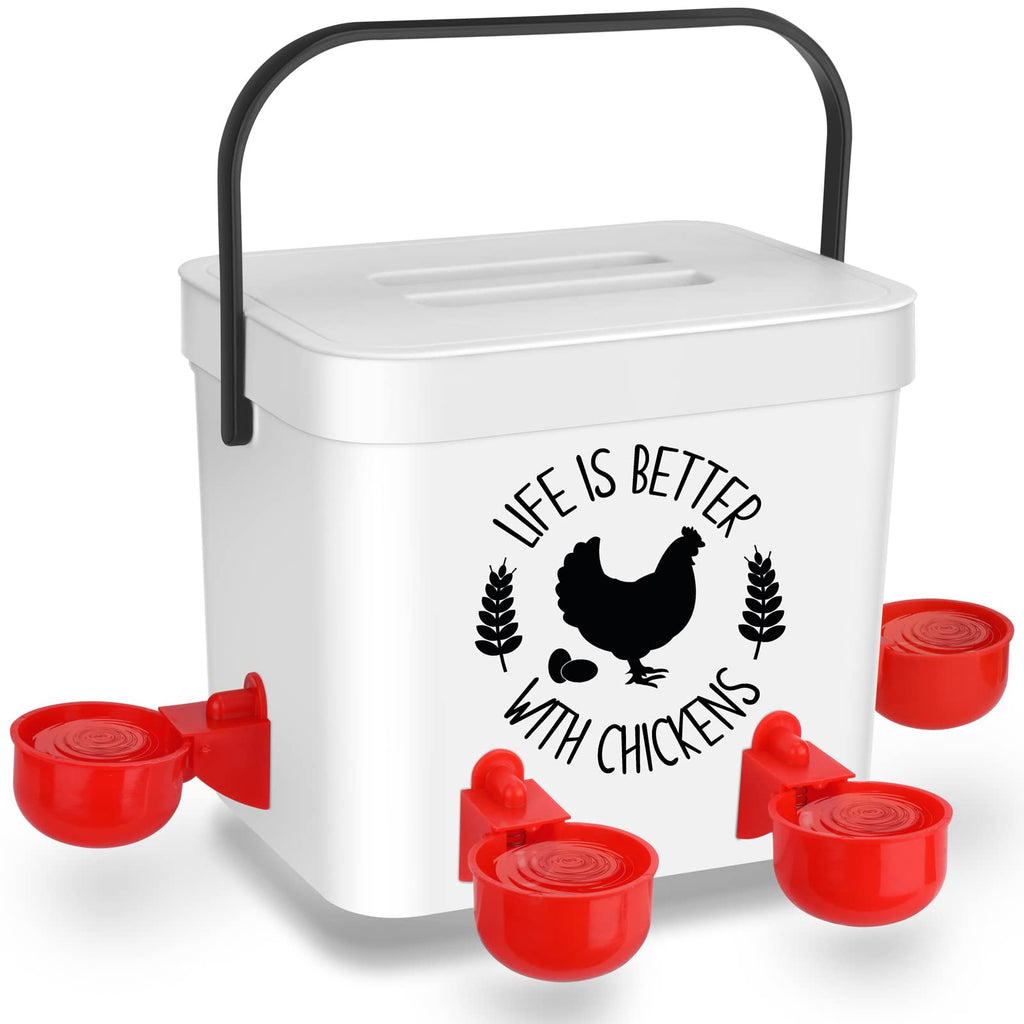 Chicken Waterer with 4 Water Cups 2 Gallon V5435
