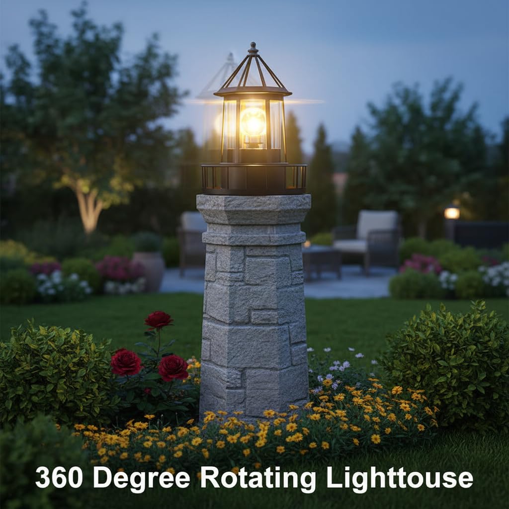 Solar Lighthouse Lamp IP65 Waterproof Outdoor Solar Light W735
