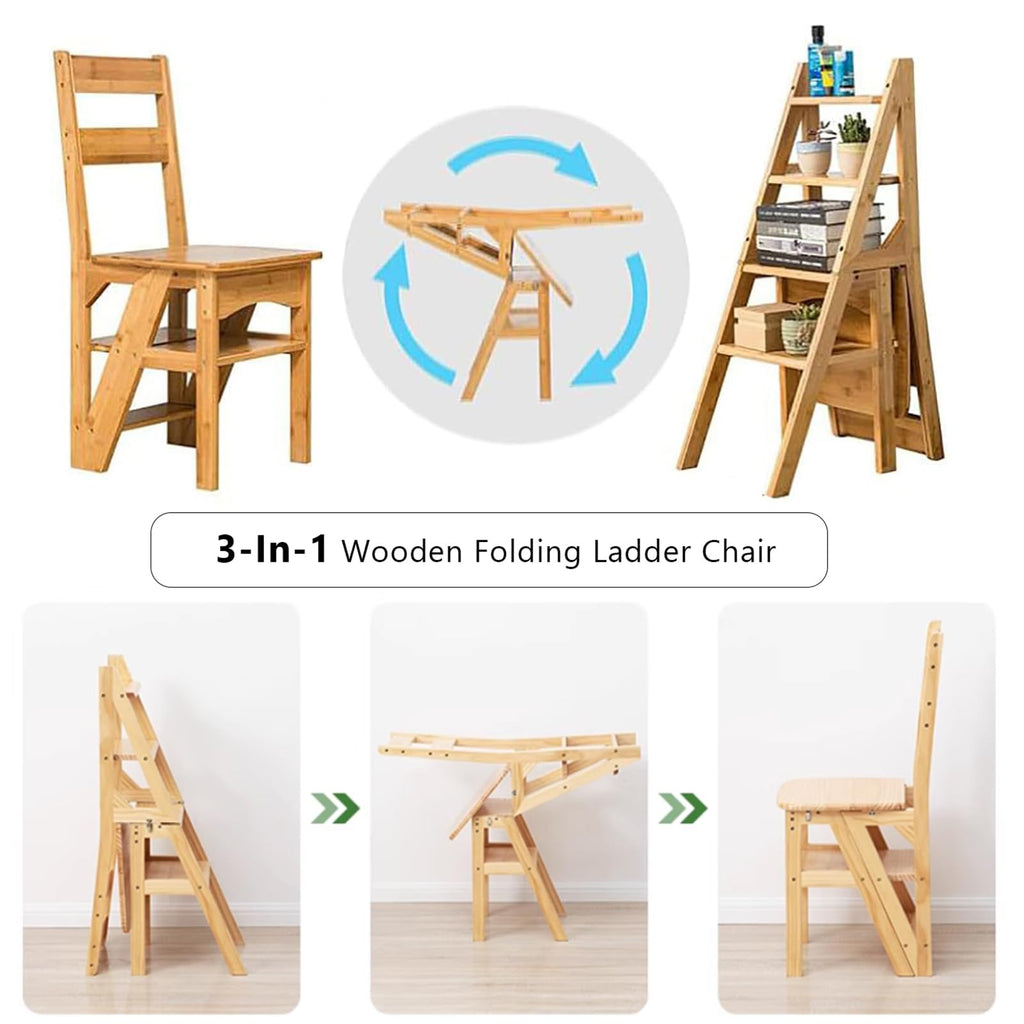 Solid Wood Folding Ladder Chair S5497