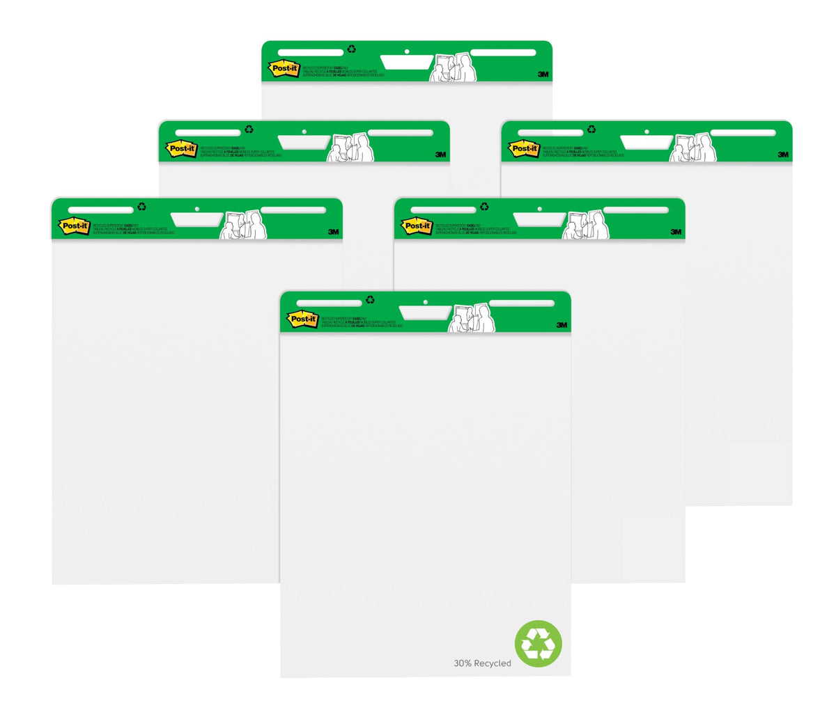 White Recycled Paper Easel Pad 25 in x 30 in 6 Pads/Pack R623754