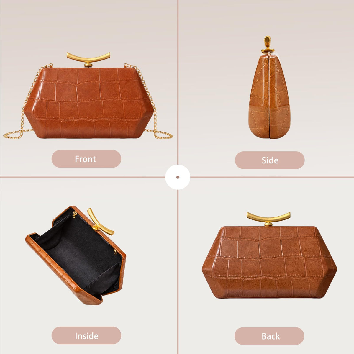 Crocodile Embossed PU Leather Clutch Bag P4300
