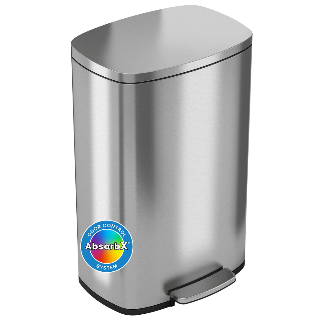 13.2 Gallon Stainless Steel Step Trash Can with Lid G625280