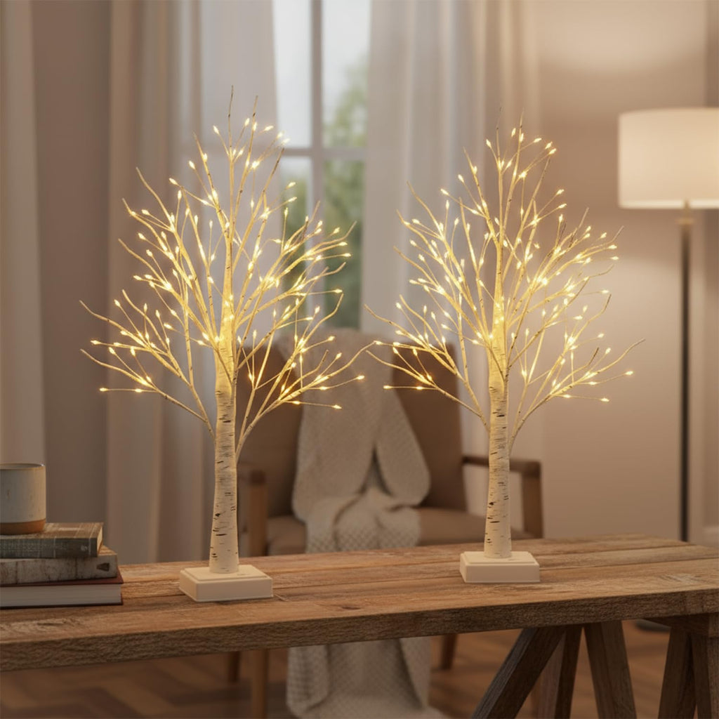 24" 2FT White Birch Tree with 144 LED Lights C811750