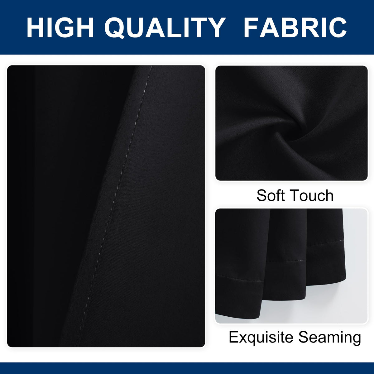 Blackout Room Divider Curtain 120 x 96 Inches Black T47070