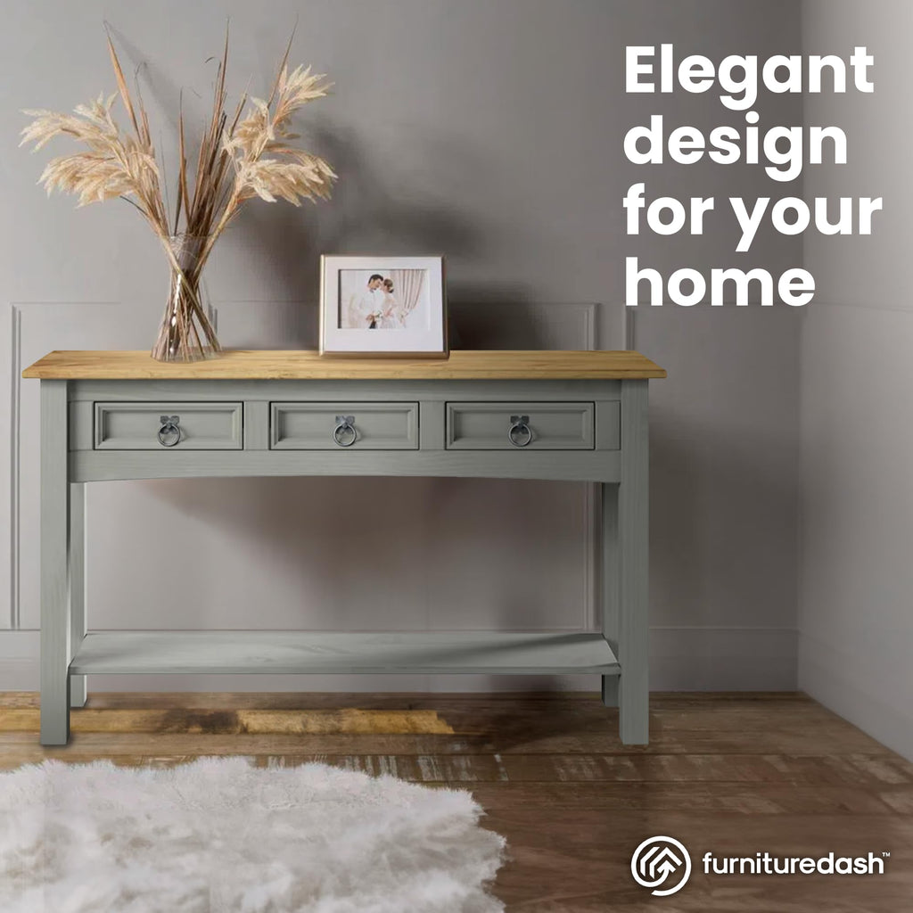 Solid Wood Console Table with 3 Drawers T13738