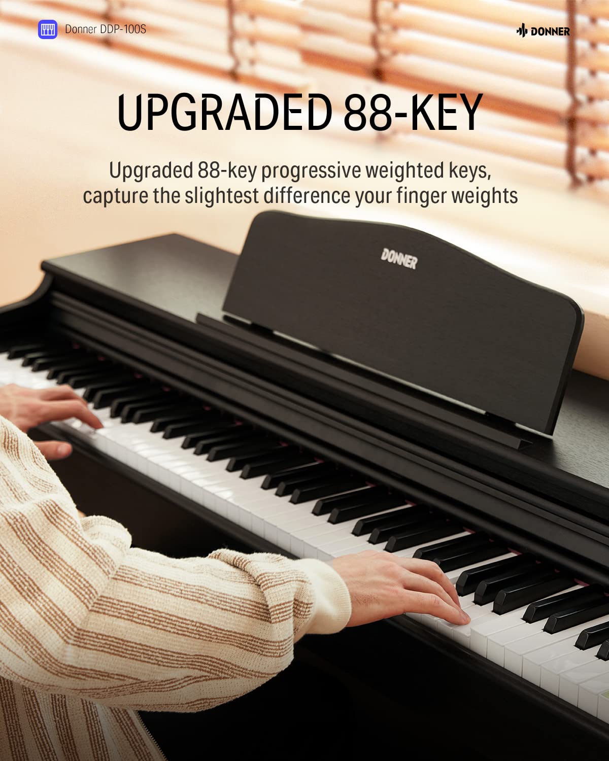 88 Key Weighted Graded Hammer-Action Digital Piano with Bench V77362