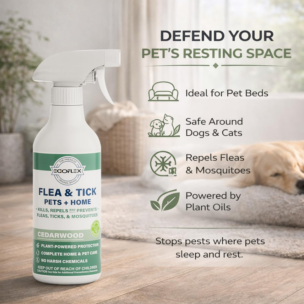 Plant-Based Flea Spray with Cedarwood Scent 16 Oz M853353