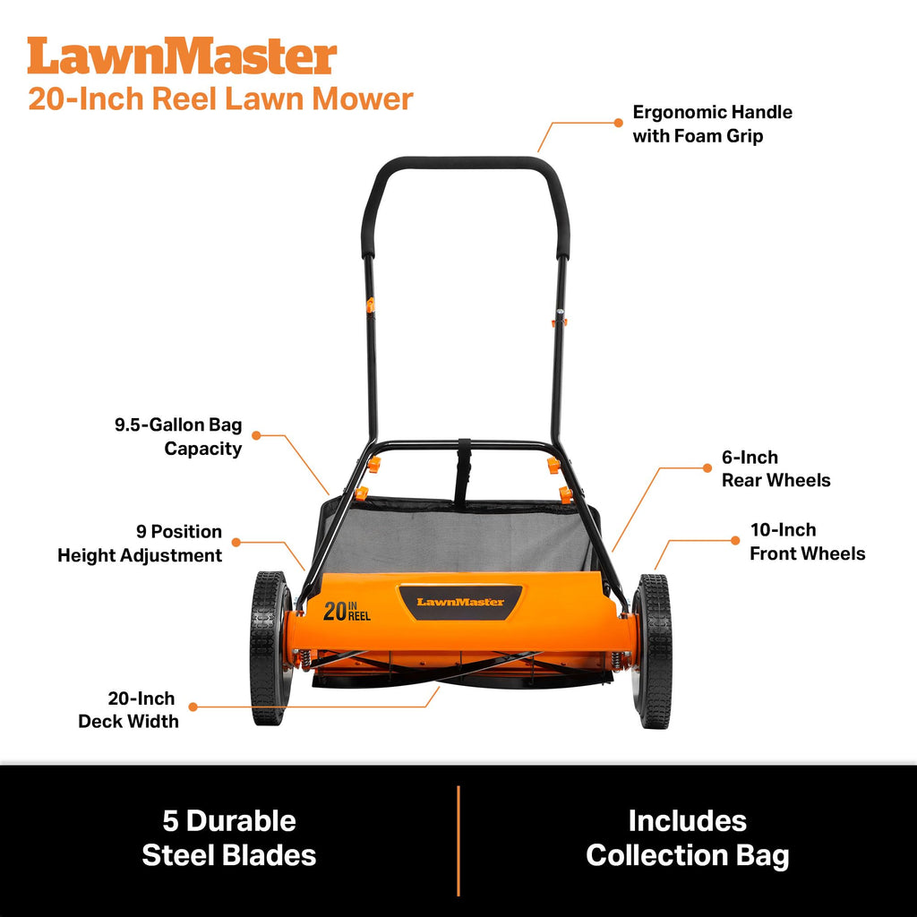 20” 5-Blade Push Reel Lawn Mower G752