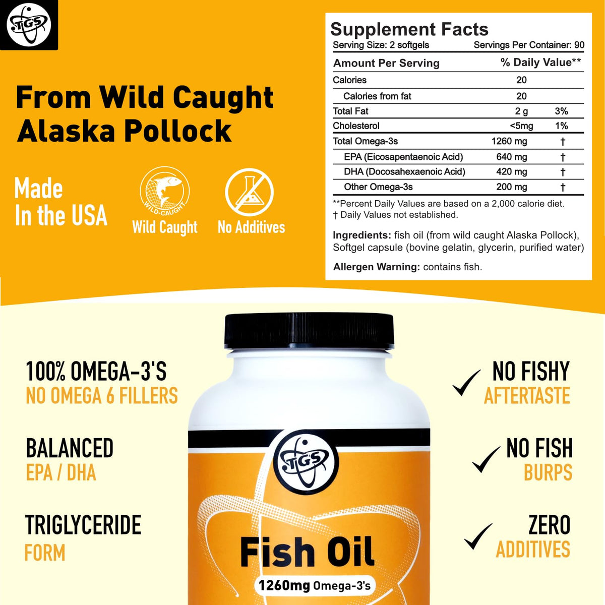 Omega 3 Fish Oil 1260mg 180 Capsules P47583